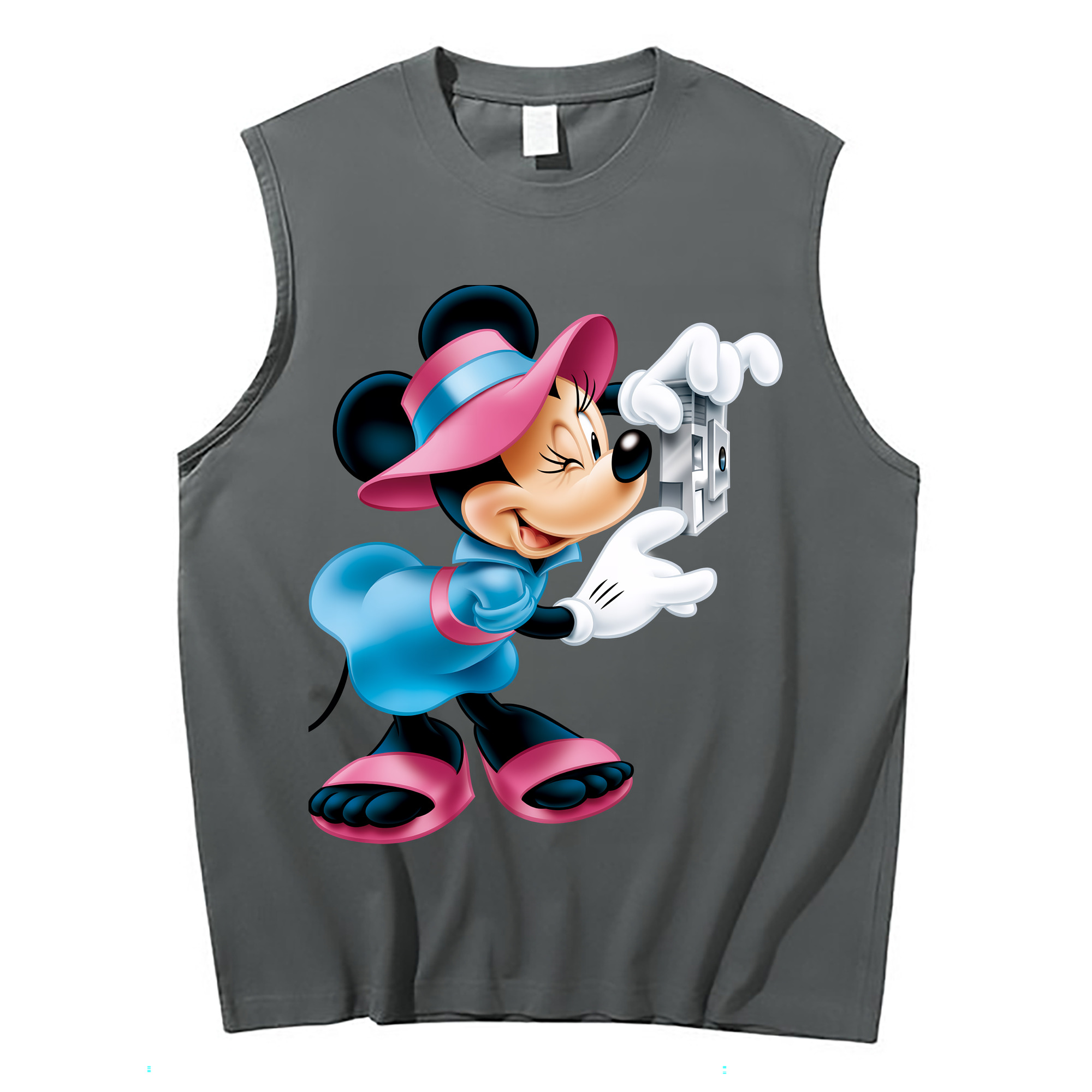 （画像用） ミッキーマウス Mickey Mouse コットン100％タンクトップ（フロントプリント）